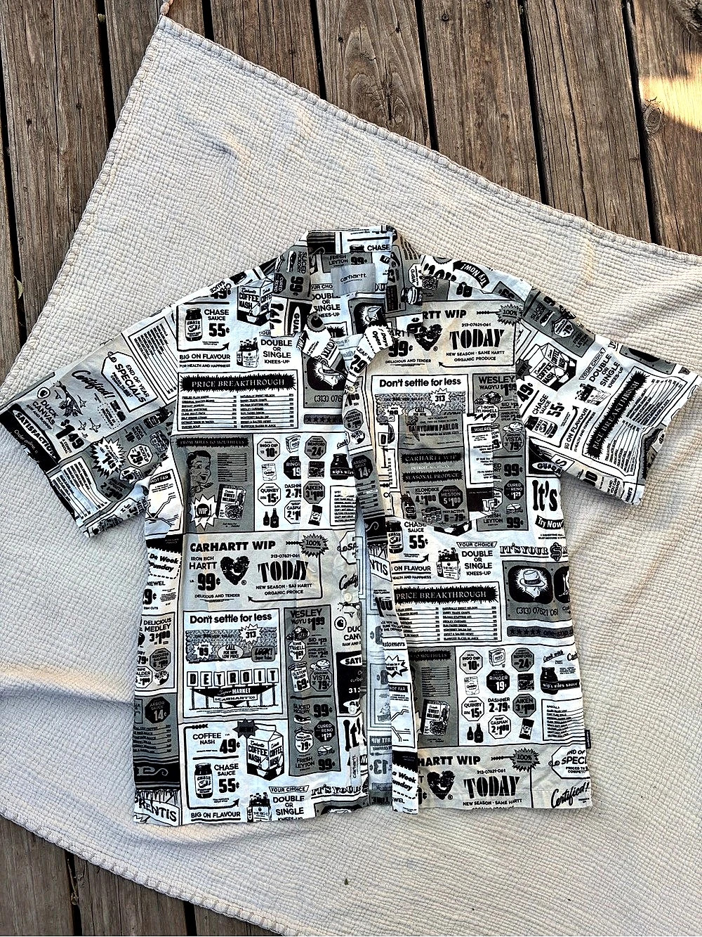 Carhartt WIP S/S Catalina Shirt Printed Short Sleeve Shirt Large Like New